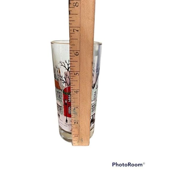 Libbey Winter Scenery Glass with Gold Rim VINTAGE COLLECTIBLE NWT - Picture 6 of 6